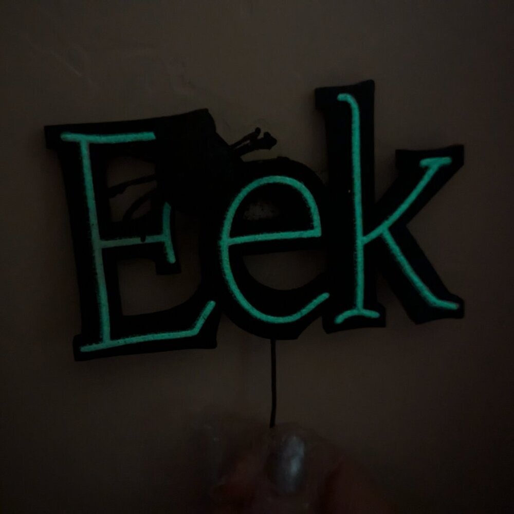 NWT Eek Spider Glow in the Dark Floral Pick Ashland Halloween Decor Goth GITD